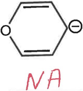 Six-membered ring with oxygen and negative charge