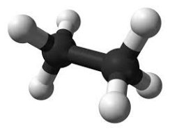 Ball-and-stick model of butane (C4H10)