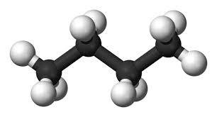 Ball-and-stick model of hexane (C6H14)