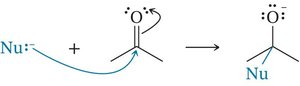 Nucleophilic attack on carbonyl group