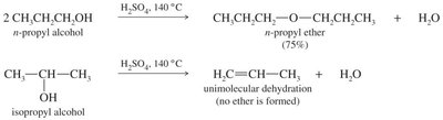 Bimolecular condensation of alcohols to ethers
