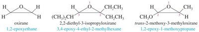 Epoxide nomenclature examples