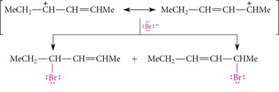 Resonance forms in addition to conjugated dienes