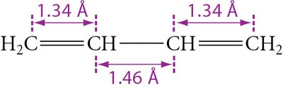 Bond lengths in 1,3-butadiene
