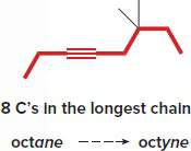 Longest chain selection for alkyne nomenclature