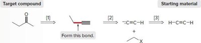Retrosynthetic analysis: forming a ketone from acetylene
