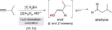 Hydroboration–oxidation of alkynes