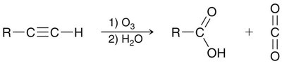 Ozonolysis of terminal alkyne to carboxylic acid and carbon dioxide