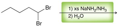 Preparation of alkynes from dihalides using NaNH2/NH3 and water