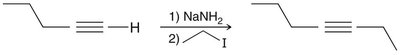 Alkylation of terminal alkyne via SN2 mechanism