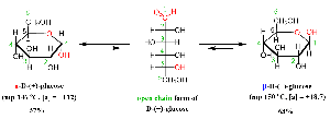 Mutarotation of glucose