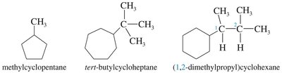 Examples of cycloalkane nomenclature