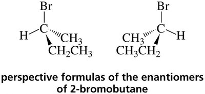 Fischer projections of enantiomers