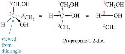 Fischer projection of R-propane-1,2-diol