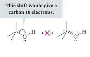 Resonance structure showing forbidden electron shift