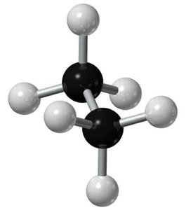 Newman and sawhorse projections of ethane