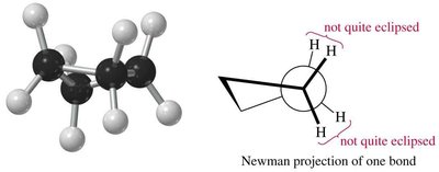 Cyclobutane: puckered conformation