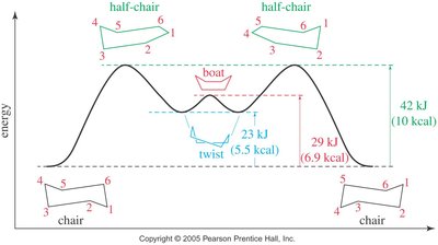 Conformational energy diagram for cyclohexane