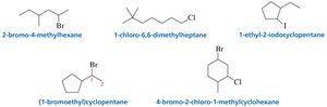 Systematic names of alkyl halides