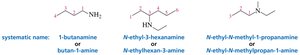 Systematic names of amines