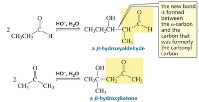 Aldol reaction and product formation