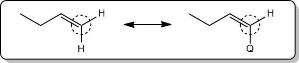 Diastereotopic protons in alkene