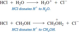 Brønsted-Lowry acid-base reactions