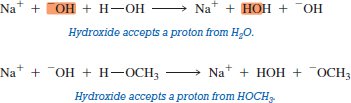 Brønsted-Lowry base reactions
