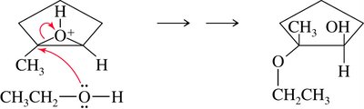 Epoxide opening with acid