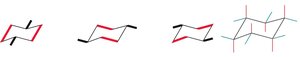 Axial and equatorial positions in chair conformation of cyclohexane