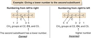 Numbering to give the second substituent the lower number