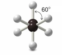 Staggered conformation of ethane