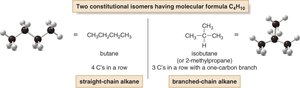 Comparison of straight-chain and branched-chain isomers of butane