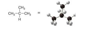 Ball-and-stick model of isobutane