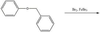 Benzyl phenyl ether reacts with Br2/FeBr3