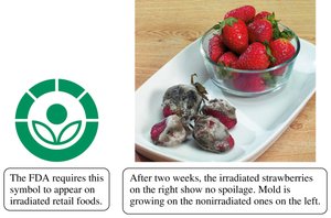 FDA symbol for irradiated foods and comparison of irradiated vs. nonirradiated strawberries