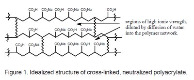 Structure of cross-linked polyacrylate