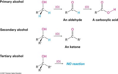 Oxidation reactions of alcohols
