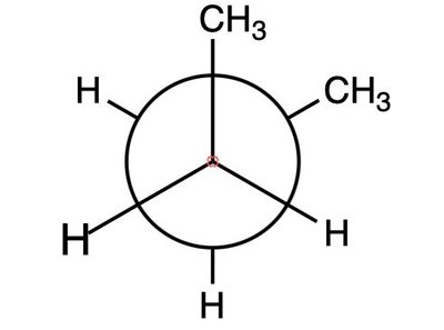 Newman projection of gauche n-butane