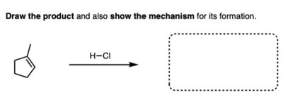 Cyclopentene HCl addition mechanism
