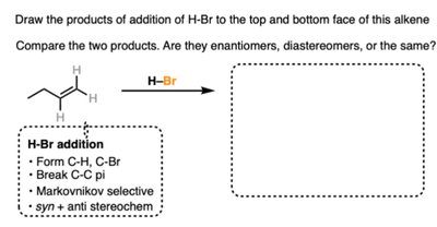 Alkene HBr addition stereochemistry
