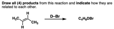 2-methyl-2-butene DBr addition products