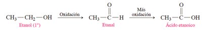 Oxidación del etanol a ácido etanoico