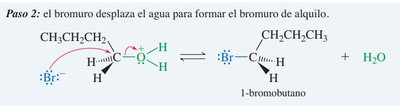 Conversión de butan-1-ol en 1-bromobutano, paso 2