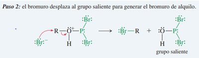 Mecanismo de reacción con PBr3, paso 2