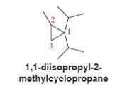 1,1-diisopropyl-2-methylcyclopropane structure