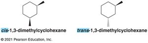 cis and trans isomers of 1,3-dimethylcyclohexane