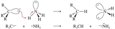 Carbanion deprotonating ammonia