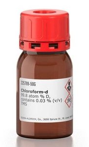 Chloroform-d bottle with TMS as internal standard