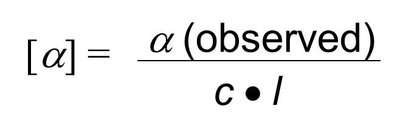Specific rotation formula